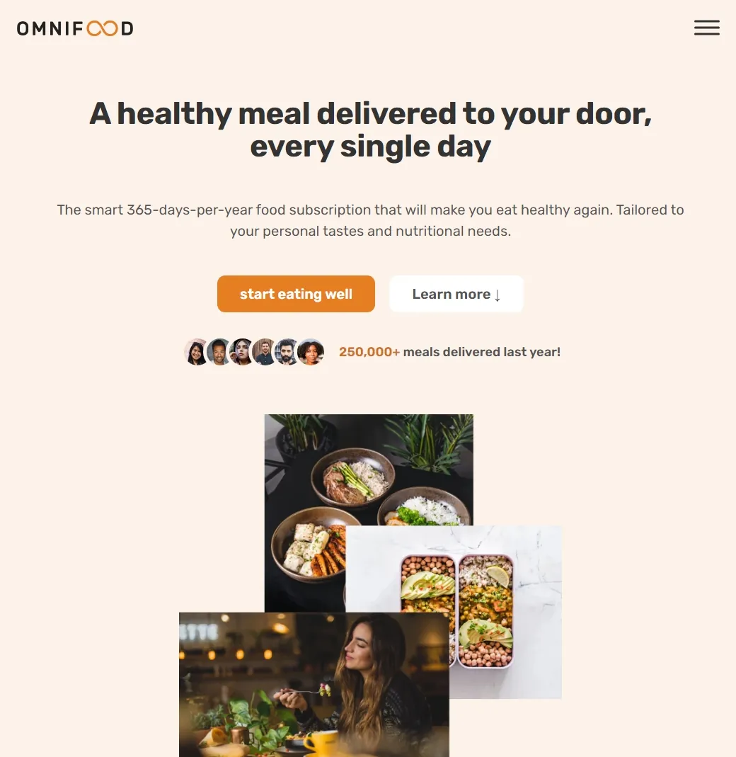 Omnifood - Meal delivery platform. vignesh portfolio